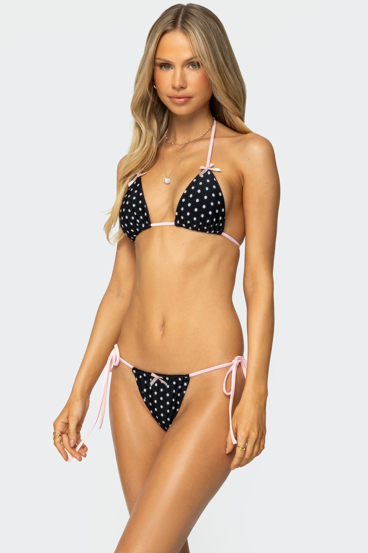 Leigh Polka Dot Triangle Bikini Top