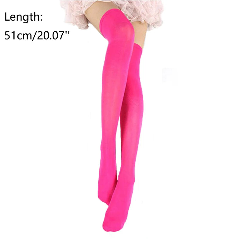 Candy Color Thigh-High Stockings