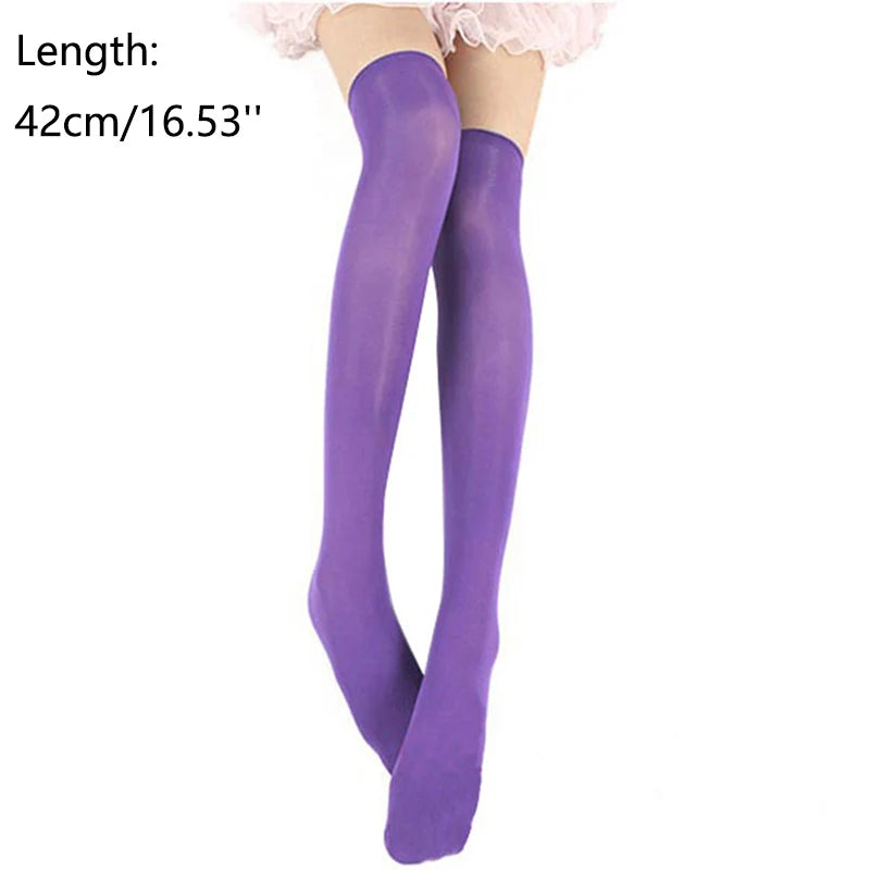 Candy Color Thigh-High Stockings