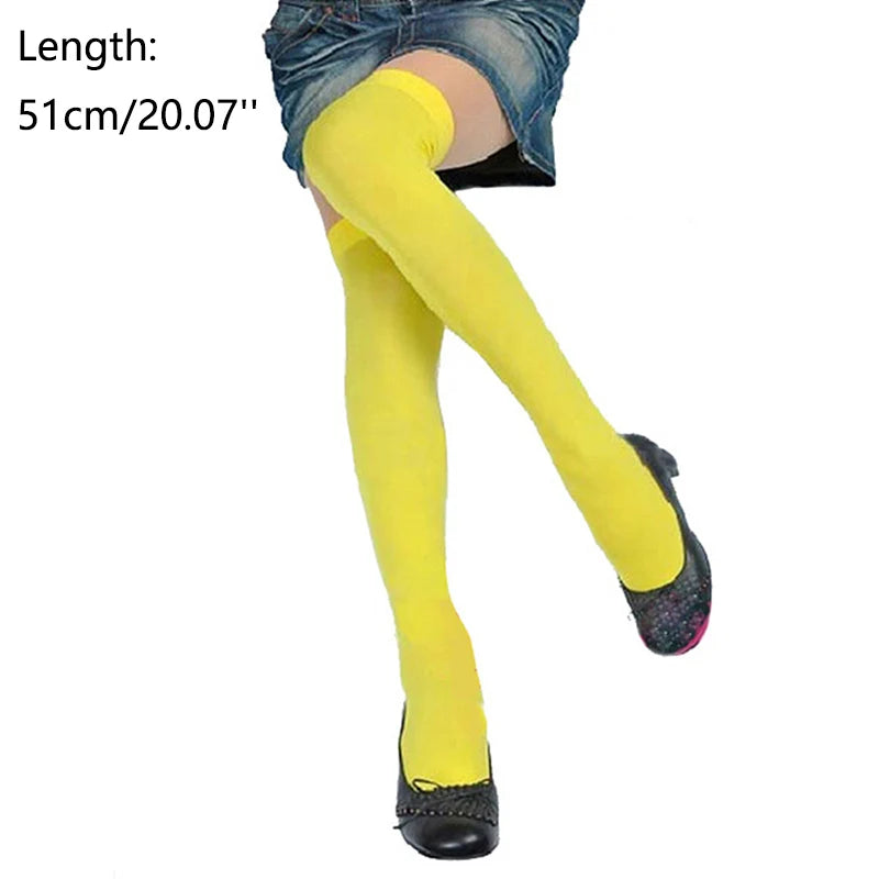 Candy Color Thigh-High Stockings