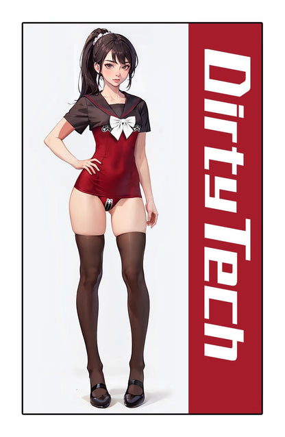 Japanese Anime Sailor Style Two-Piece Uniform Swimsuit Set with Bandage Design