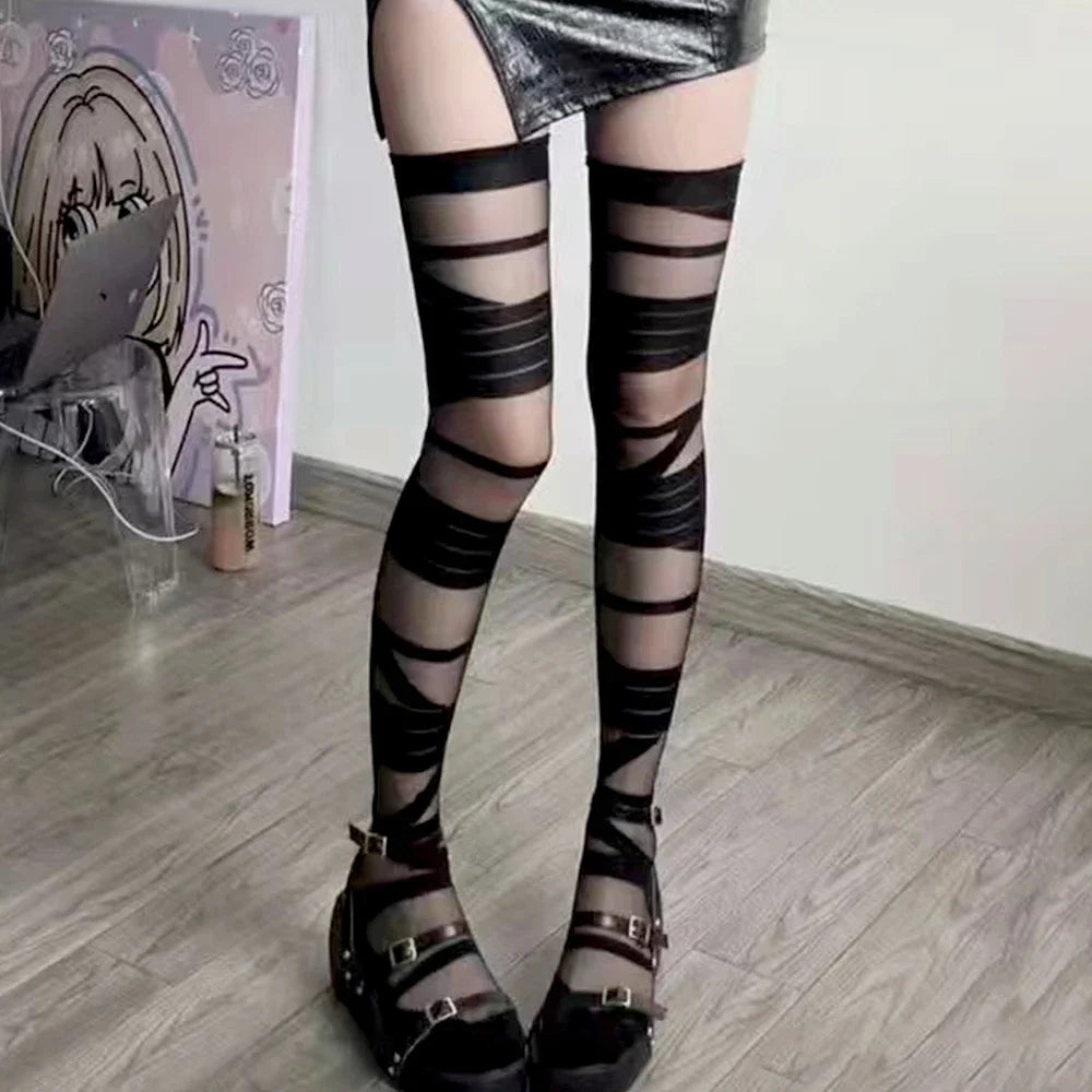 Shredded Ladder Tights
