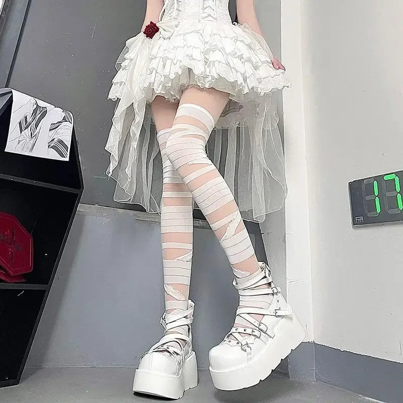 Shredded Ladder Tights