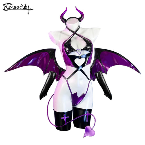 Purple little devil bat wing lingerie