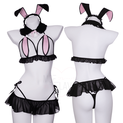Blush Bunny Ears Lingerie