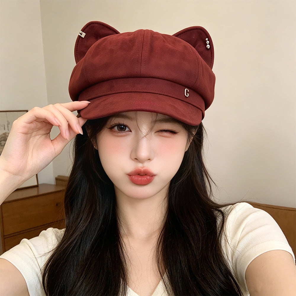Cat Ear Newsboy Beret