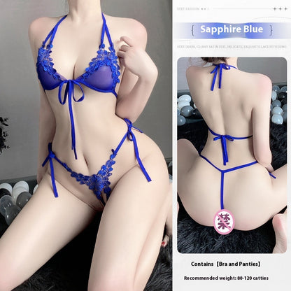 Sexy Lingerie Sexy Three-point Small Breast Size Exaggerating Bra Pure Desire Style Uniform Suit