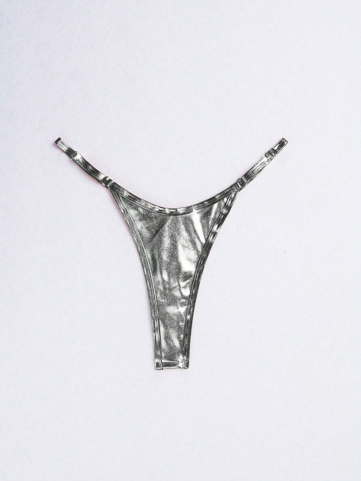 Metallic T-Back Swim Bottoms
