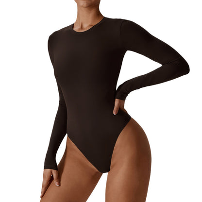 Sexy Slim Yoga Long Sleeve One-piece Bottoming Skinny Jumpsuit