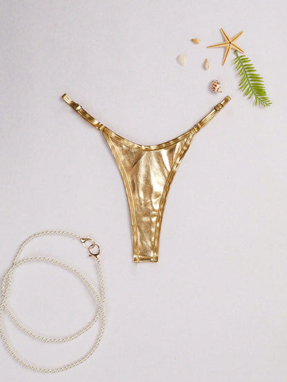 Swim Trunks Sexy Lady's Briefs Solid Color T-back