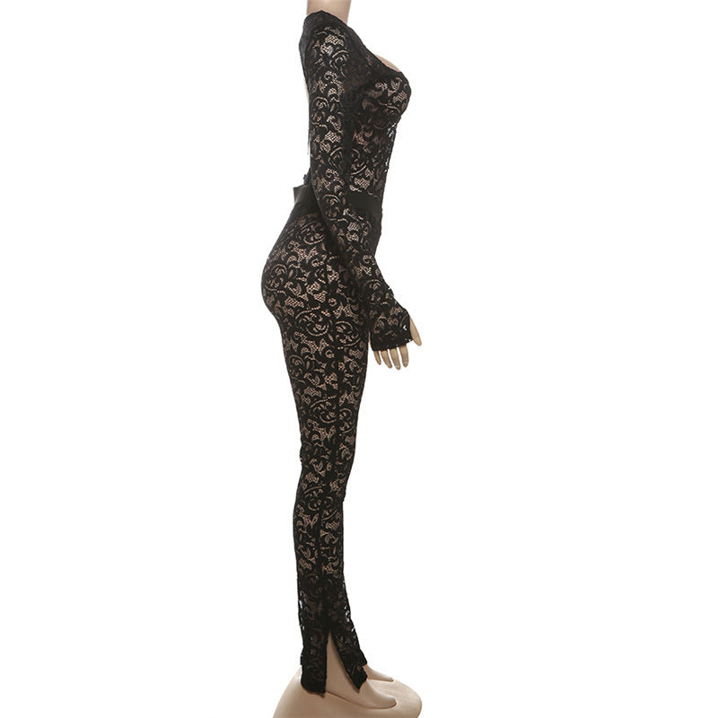 Black Lace Catsuit
