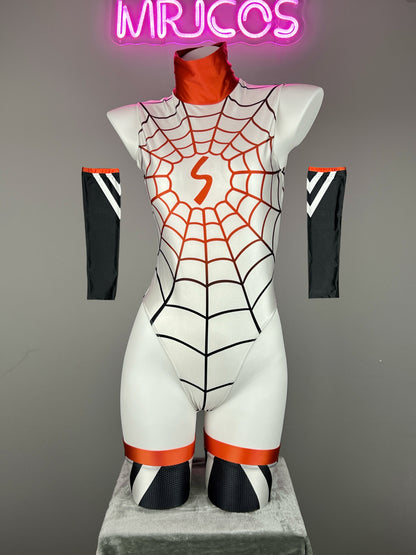 Woman Super Hero Spandex Open Crotch Cosplay Bodysuit Sexy Lingerie