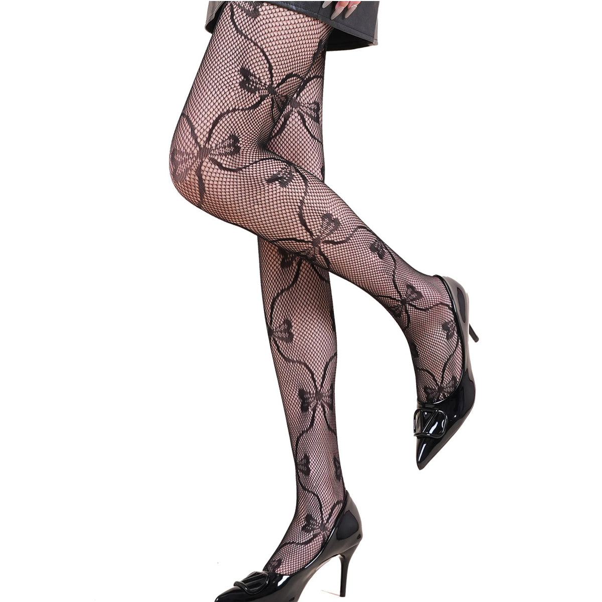 Spiderweb Print Fishnet Tights