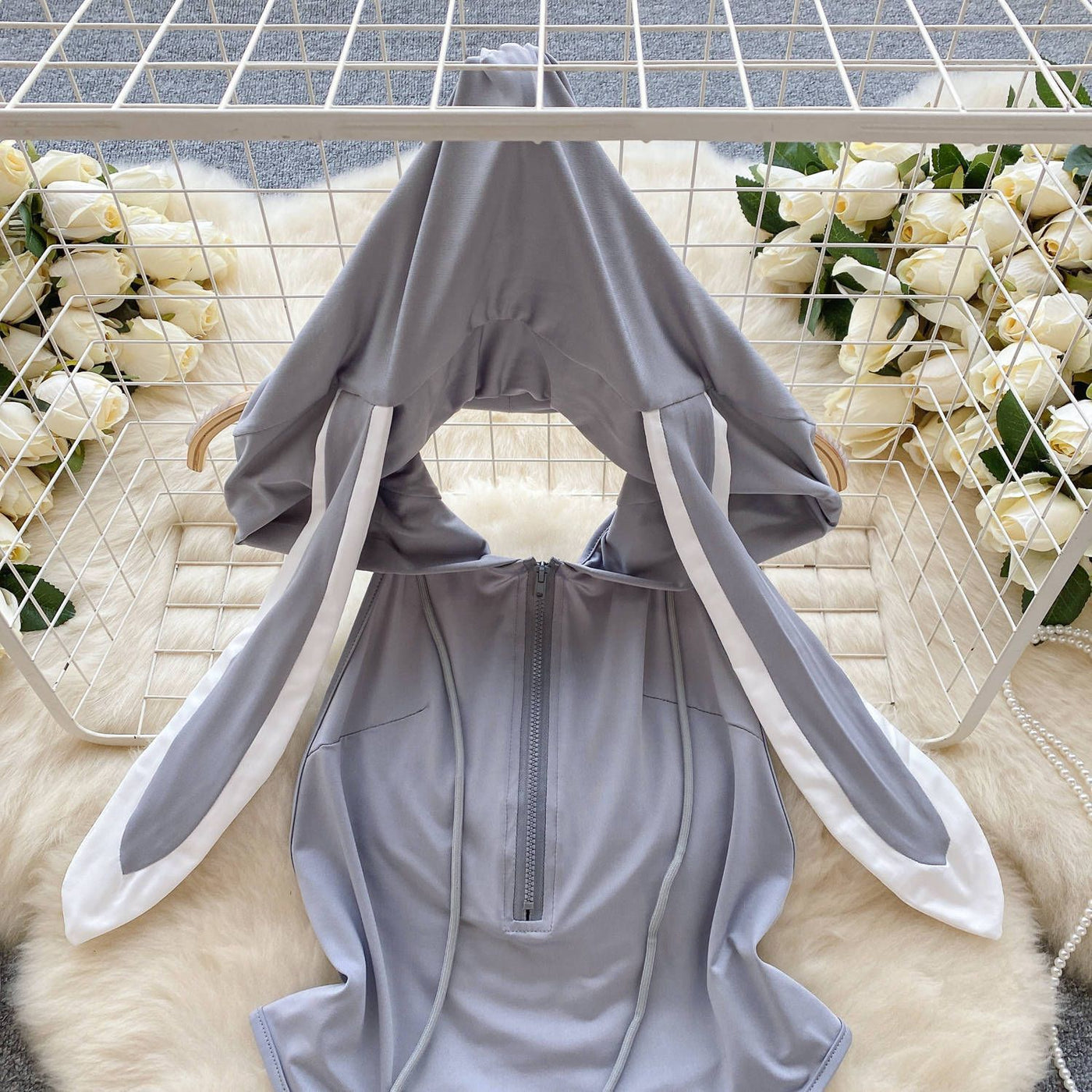 Hooded Bunny-Ear Bodysuit