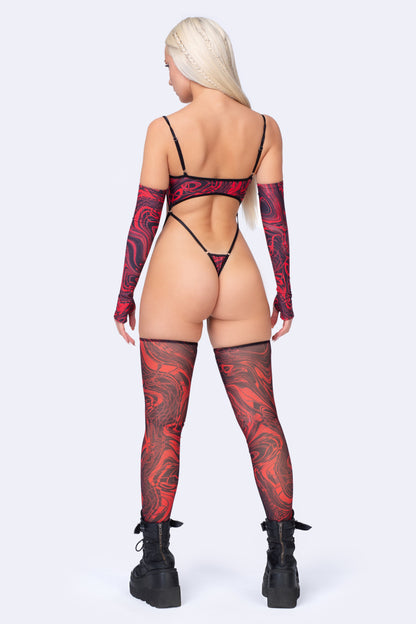 Vermillion Strappy Bodysuit