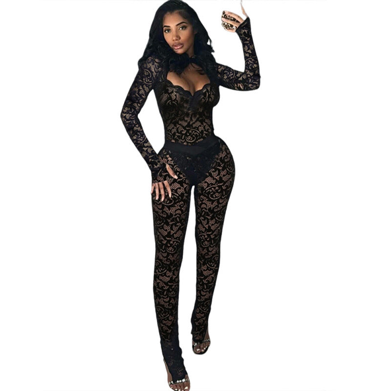 Black Lace Catsuit
