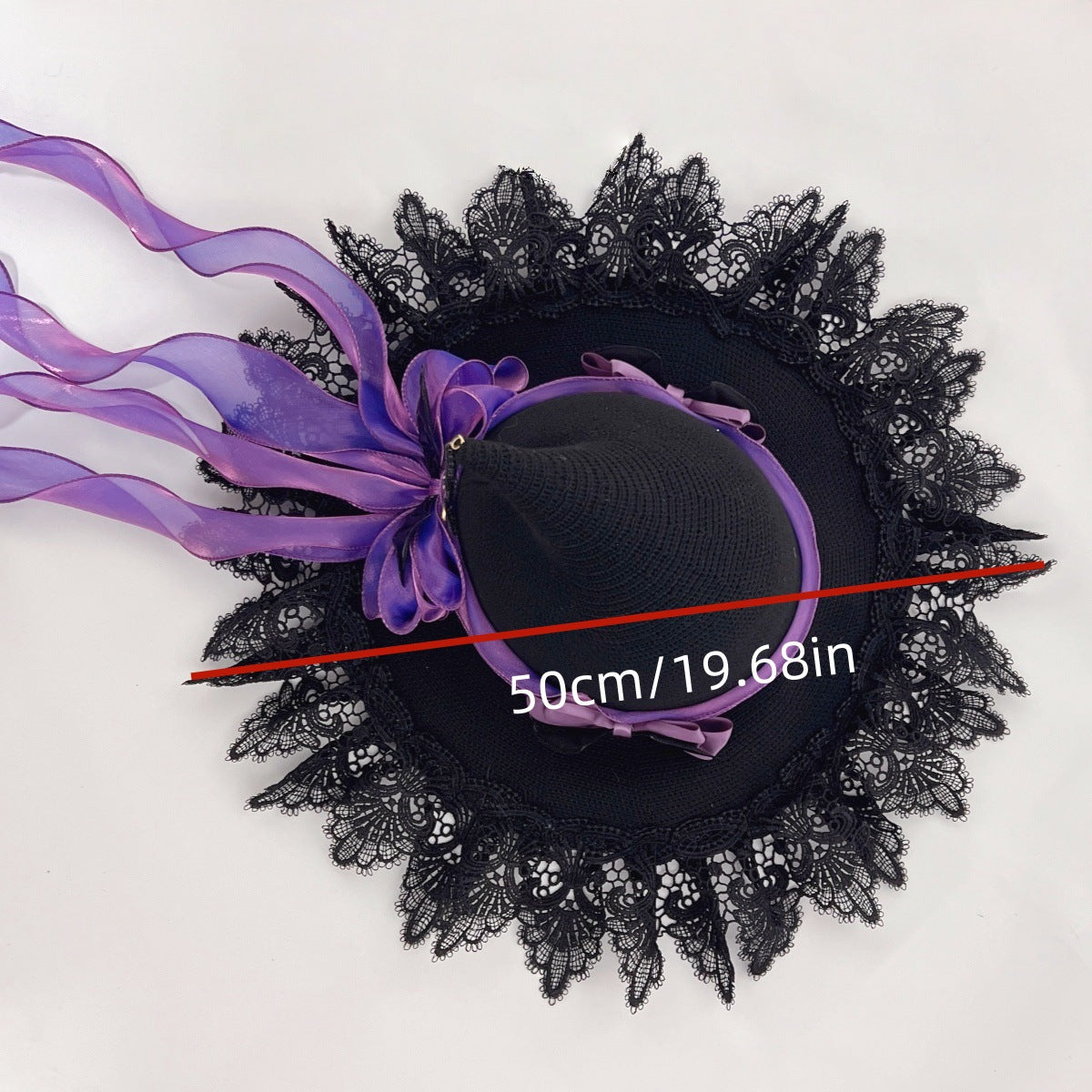 Bat Bow Lace Witch Hat