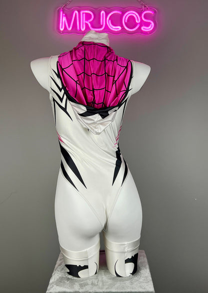 Woman Super Hero Spandex Open Crotch Cosplay Bodysuit Sexy Lingerie