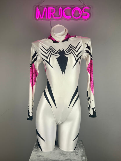 Woman Super Hero Spandex Open Crotch Cosplay Bodysuit Sexy Lingerie