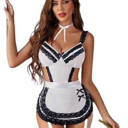 Sexy Women's Hollow Backless Maid Cloth Uniform Suit