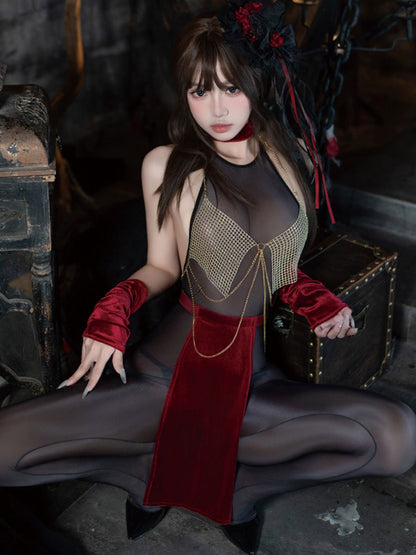 Vintage Gold Chain Cosplay Lingerie