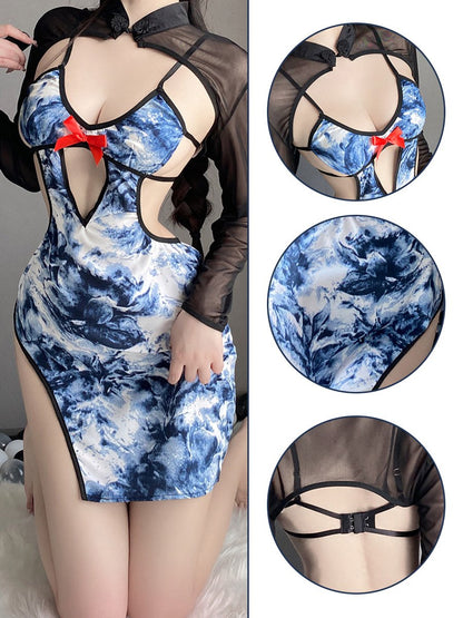 Vintage Hollow Dress with Shrug