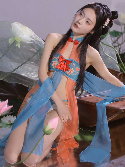 Chinese Style Draping Lingerie Dress