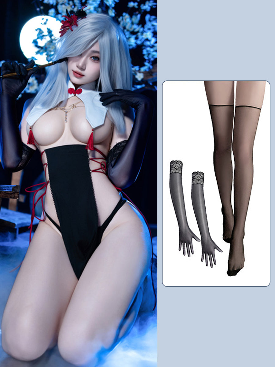 Lace Up Cupless Cheongsam Outfit