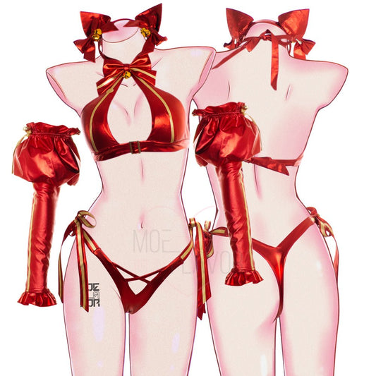 Ribbon Kitten Lingerie Bow Set