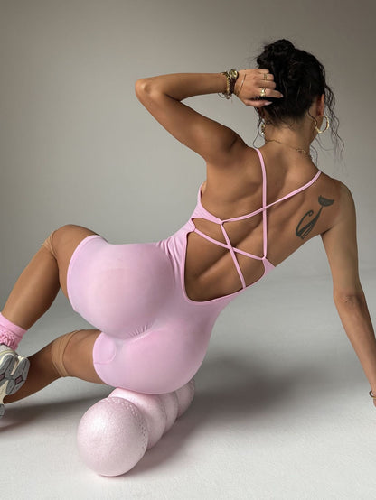 Beauty Back One-piece Peach Hip Shorts