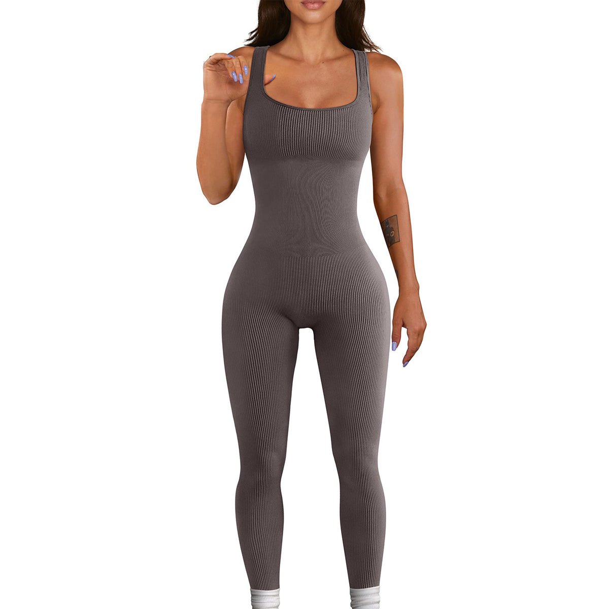 Ribbed Sleeveless Jumpsuit