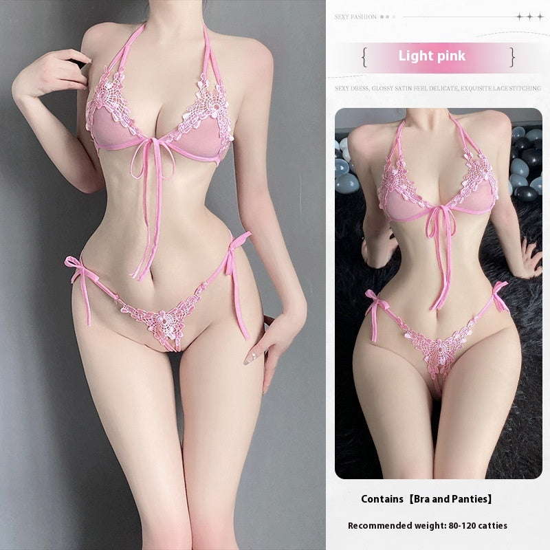 Floral Lace Tie Lingerie Set