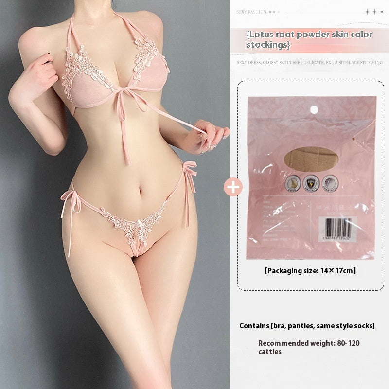 Floral Lace Tie Lingerie Set