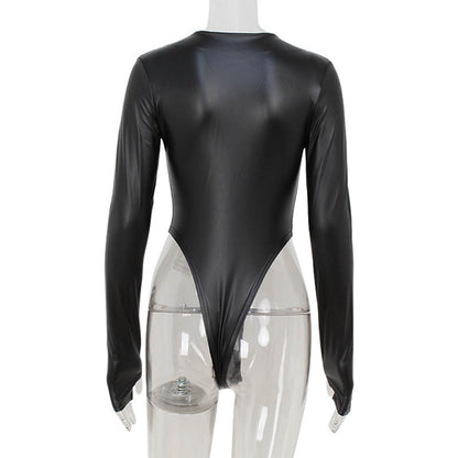 Long Sleeve Deep V Sexy High Waist Tight Body-shaping Pants