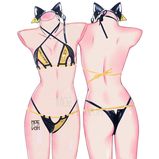Danger Cyber Cat Bikini Set