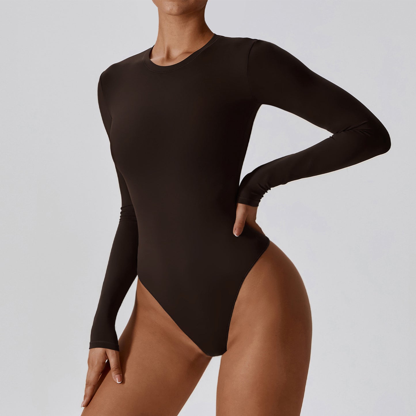 Sexy Slim Yoga Long Sleeve One-piece Bottoming Skinny Jumpsuit