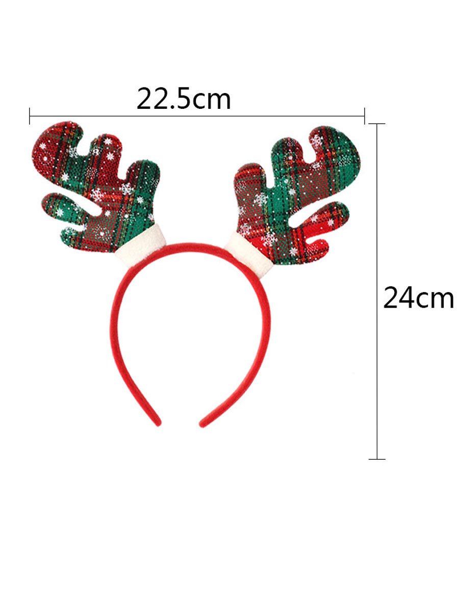 Plaid Reindeer Ears Hair Hoop