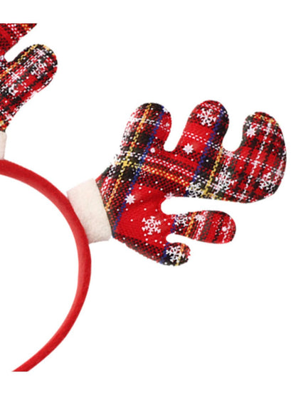 Plaid Reindeer Ears Hair Hoop