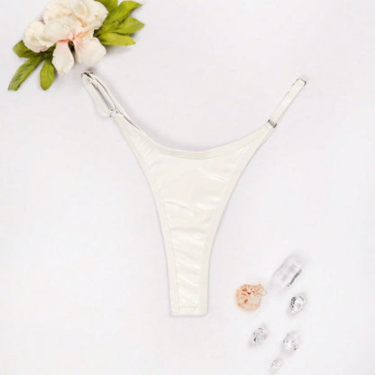 Swim Trunks Sexy Lady's Briefs Solid Color T-back