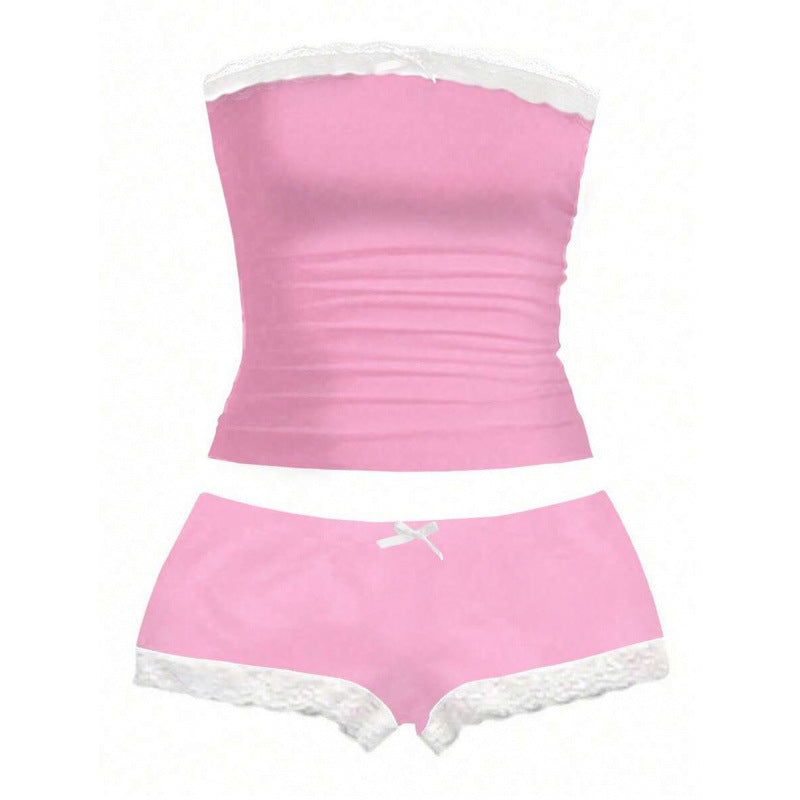 Lace Camisole And Shorts Two-piece Set