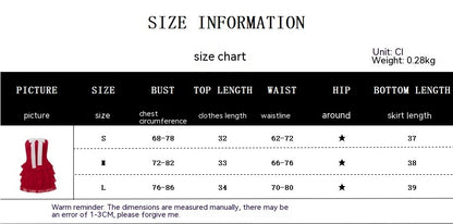 Sexy Bow Wipe Vest Stitching Lotus Leaf Skirt Outfit