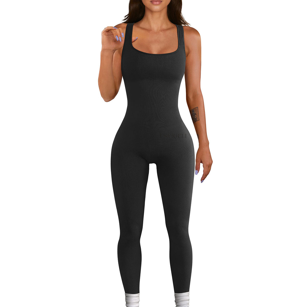 Ribbed Sleeveless Jumpsuit