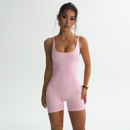 Beauty Back One-piece Peach Hip Shorts