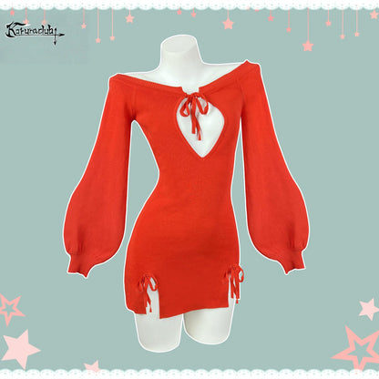 BUTTERFLY KNOT V-NECK DRESS SR06