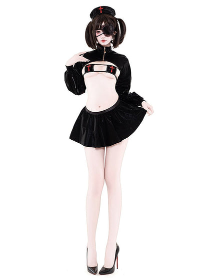 Latex Gothic Nurse Costume