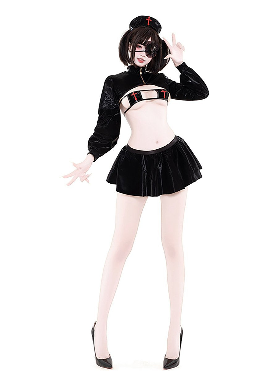 Latex Gothic Nurse Costume