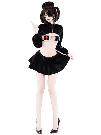 Latex Gothic Nurse Costume