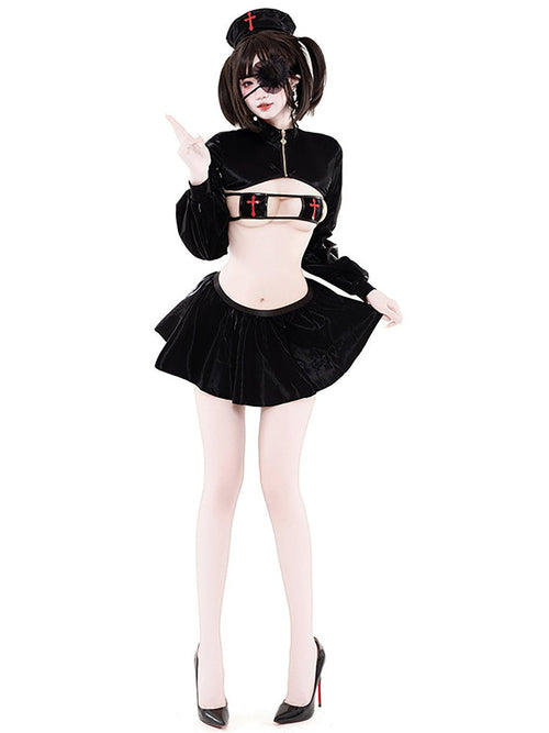 Latex Gothic Nurse Costume