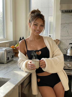 Heart Cutout Cami Shorts Set