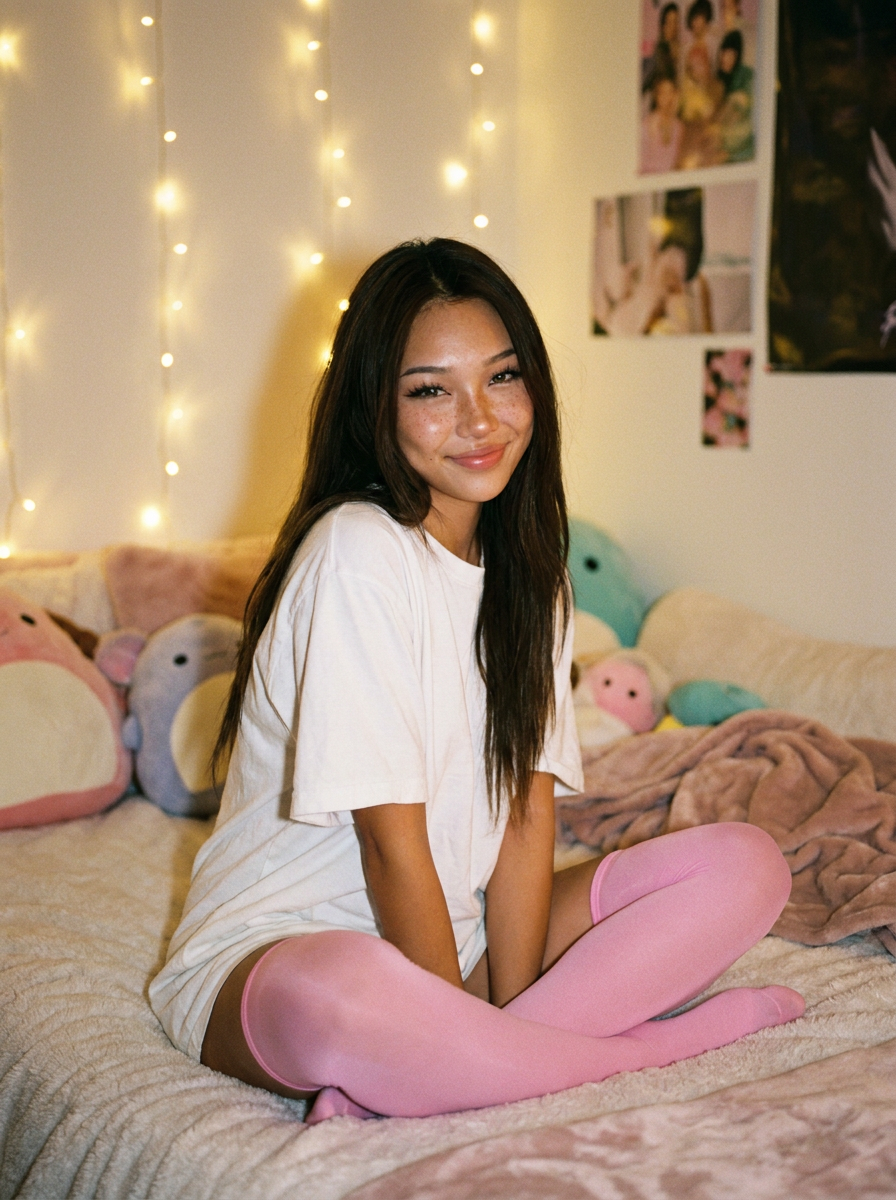 Candy Color Thigh-High Stockings